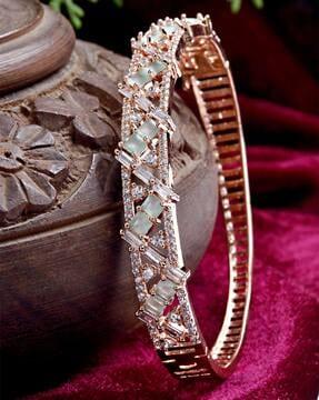 cz & american diamond studded thin bangle