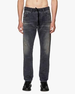 d krooley tapered mid-rise coated sweat jeans