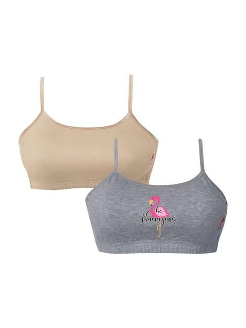 d'chica kids multicolor cotton bras - pack of 2