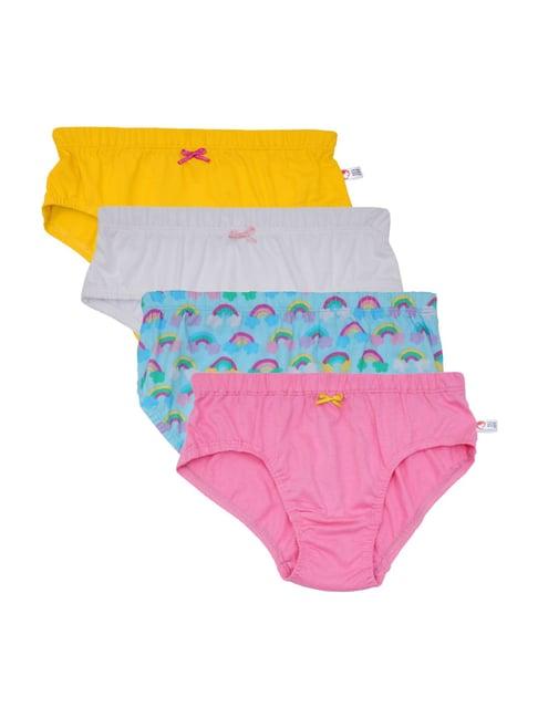 d'chica kids multicolor cotton printed panties - pack of 4