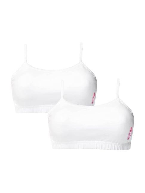 d'chica kids white cotton bras - pack of 2
