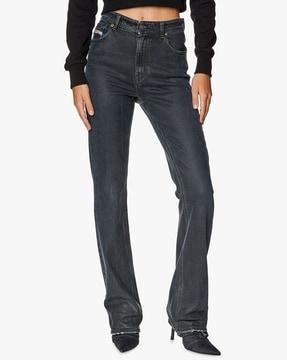 d-escription-s flared high-rise coated jeans