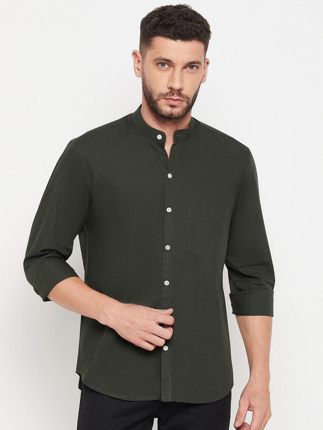d kumar men green standard casual cotton shirt