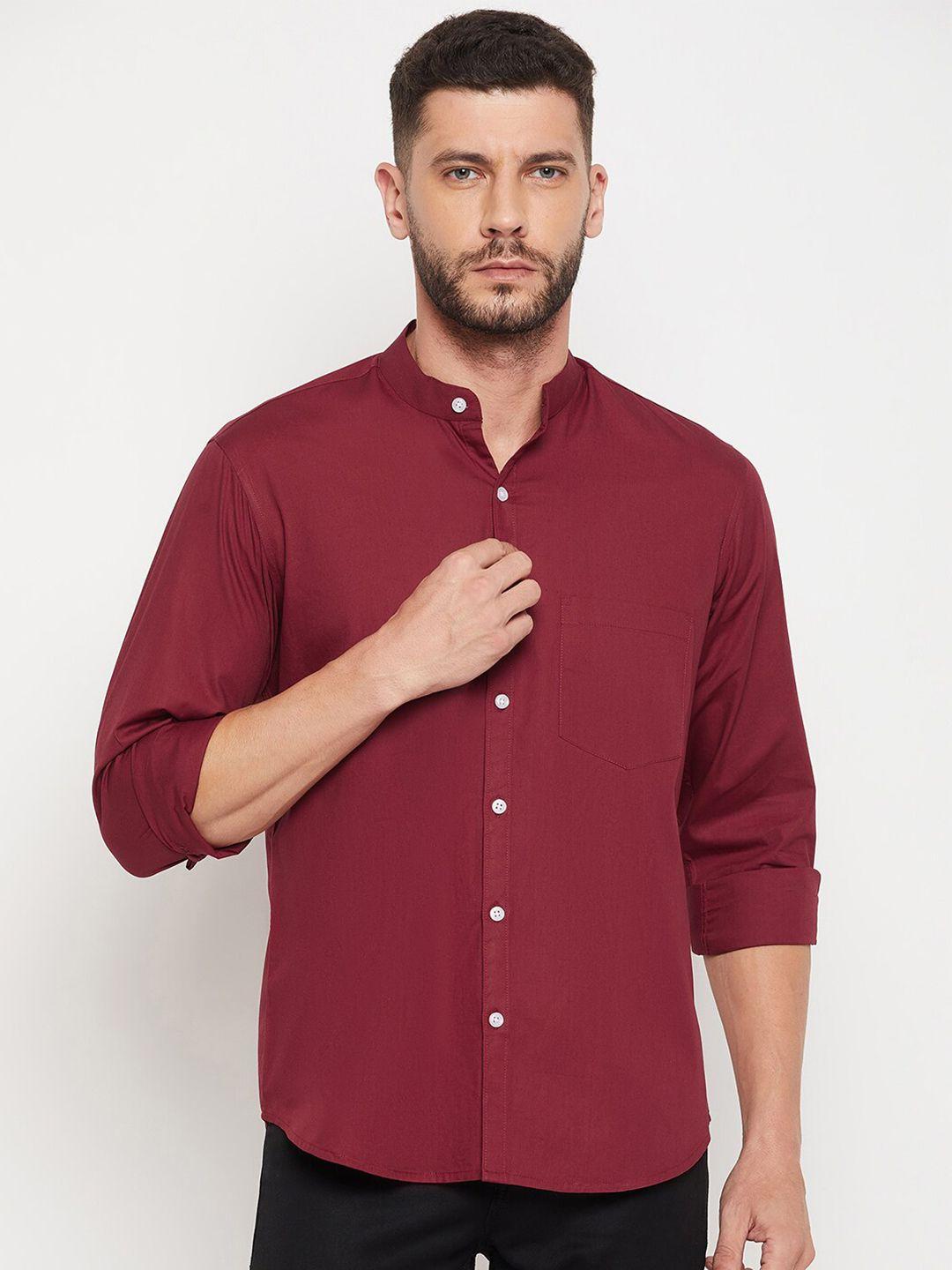 d kumar men maroon standard casual cotton shirt