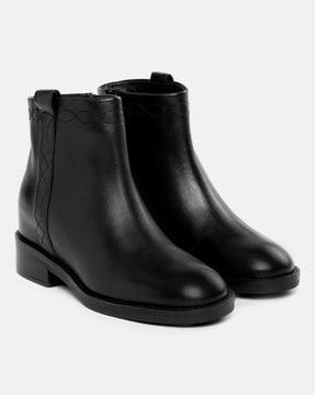 d larysse leather ankle-length boots