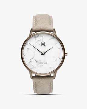d-mb01-tima analogue watch with leather strap