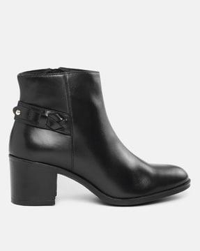 d new asheel leather ankle-length boots