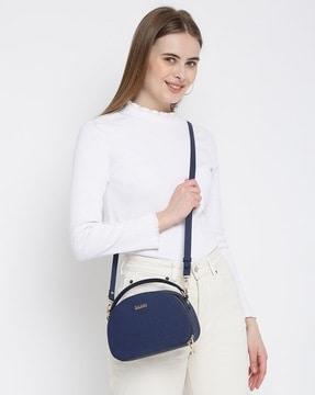 d shape structured top handle bag