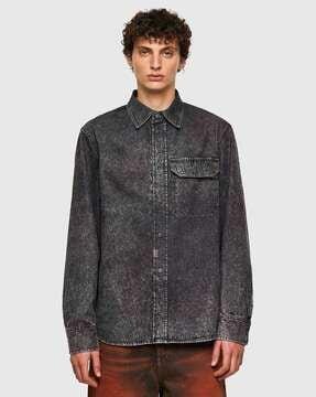 d-wrapp stone washed denim shirt