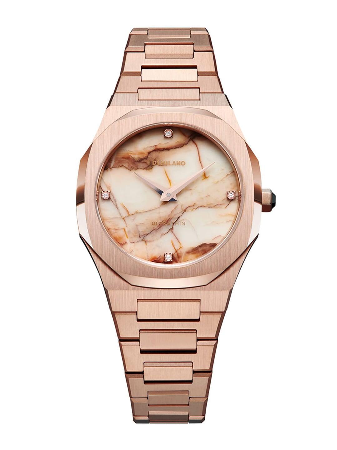 d1 milano women rose gold-toned dial & rose gold-plated strap analogue watch utbl14