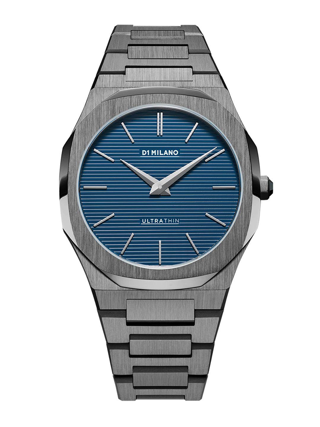 d1 milano men blue & silver-toned analogue watch utbj12