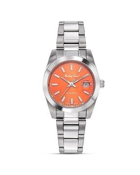 d451or analog watch with stainless steel strap