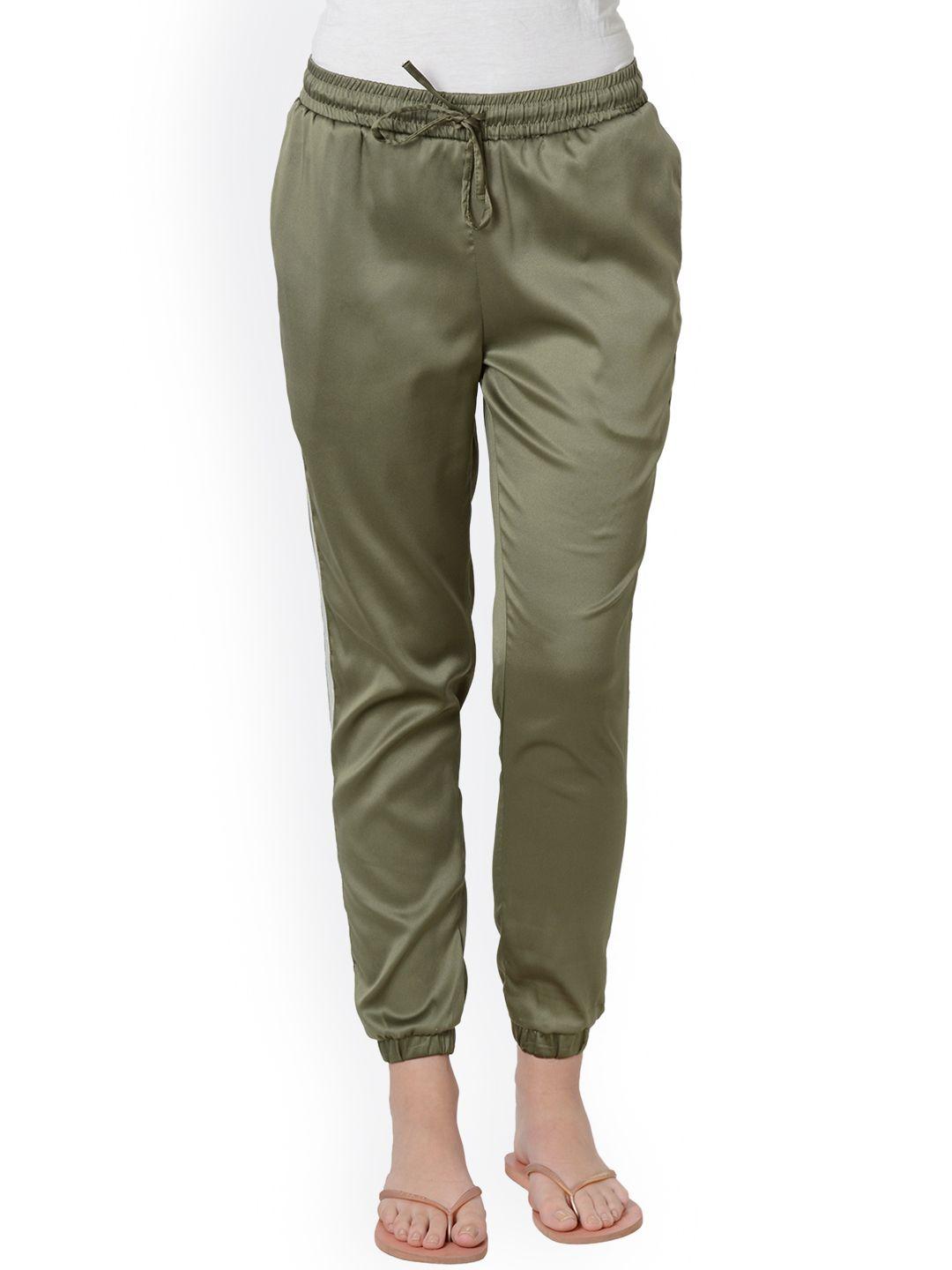 da intimo women olive green solid lounge pants dil124
