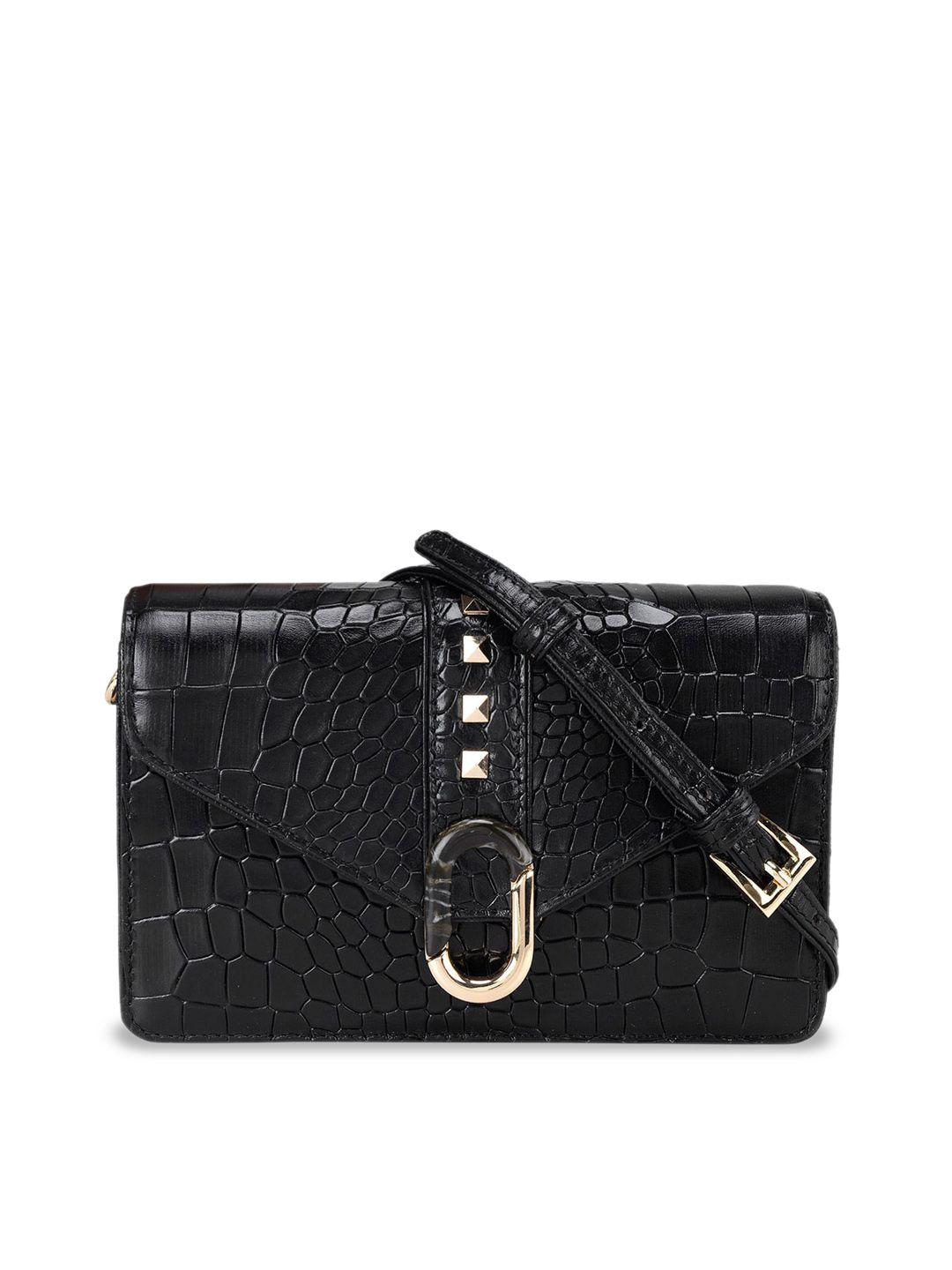 da milano black textured leather structured satchel