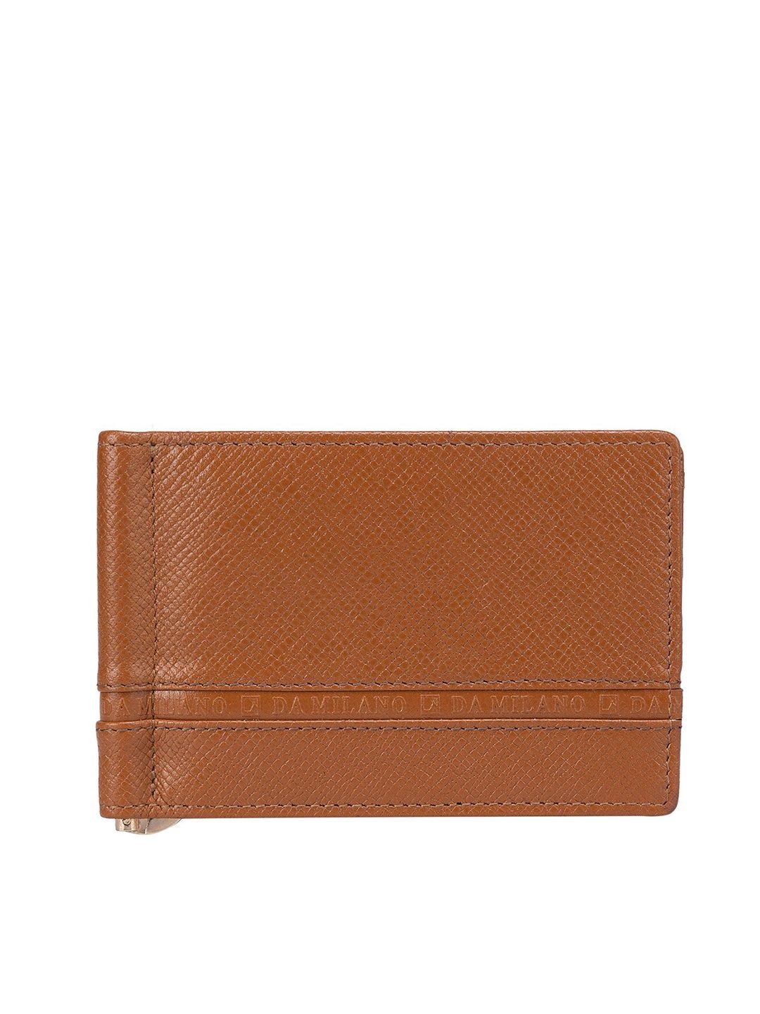 da milano men leather two fold wallet