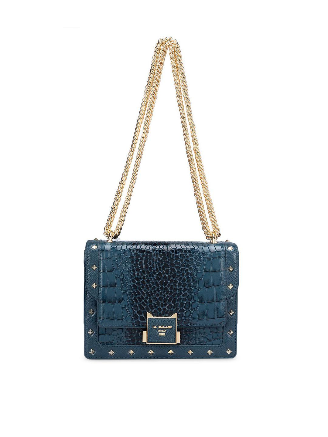 da milano textured embellished leather structured sling bag