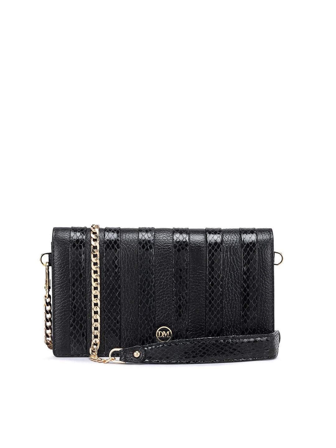 da milano textured leather purse clutch with shoulder strap