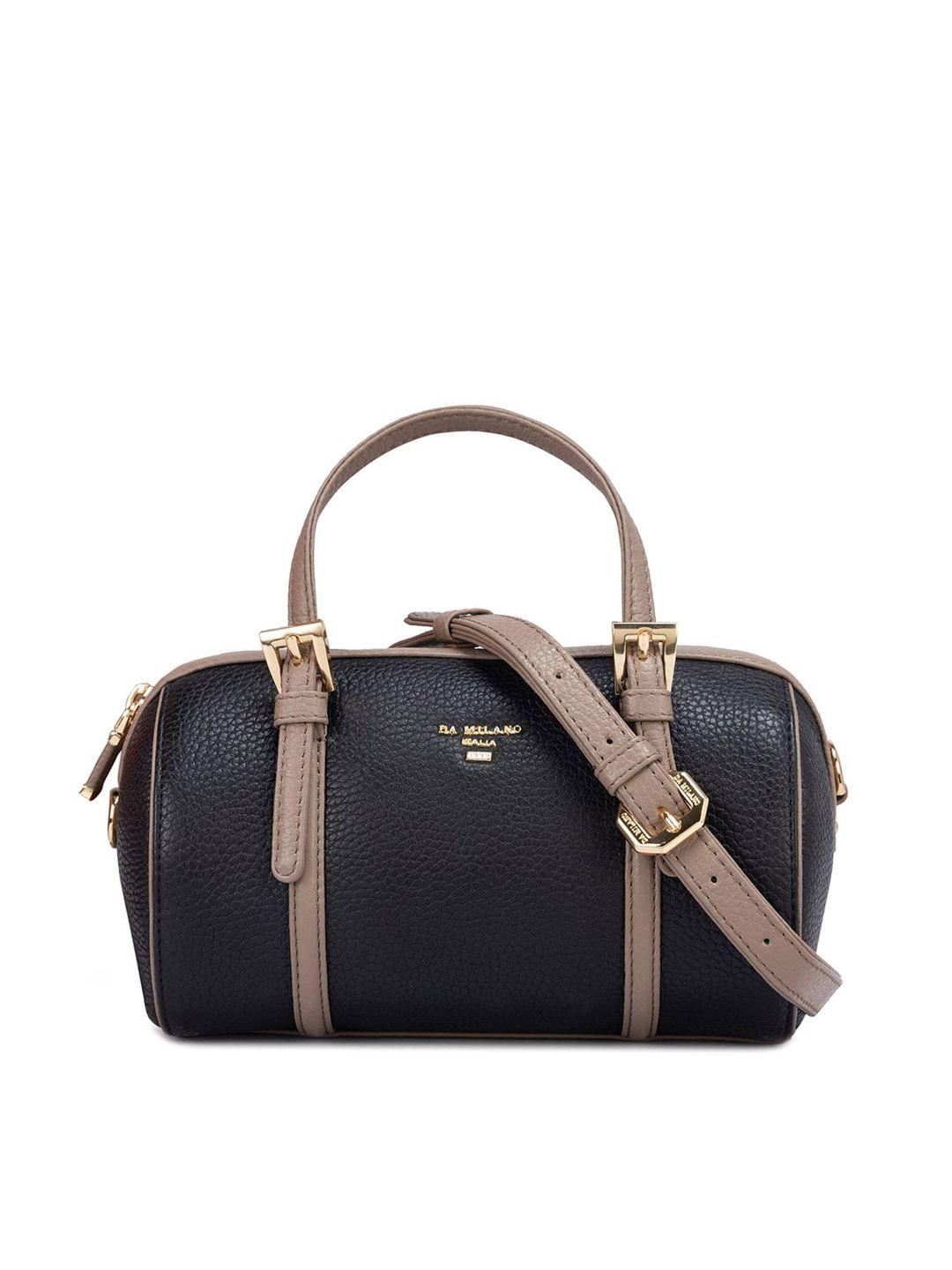 da milano textured leather structured handheld bag