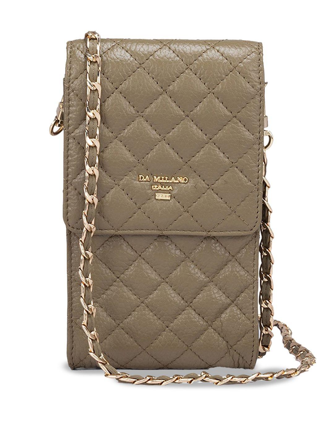 da milano textured quilted leather structured sling bag