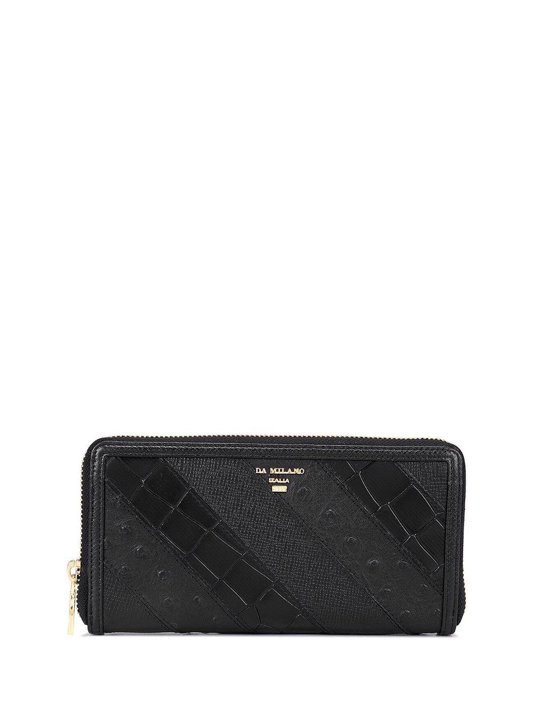 da milano womentextured leather zip around wallet