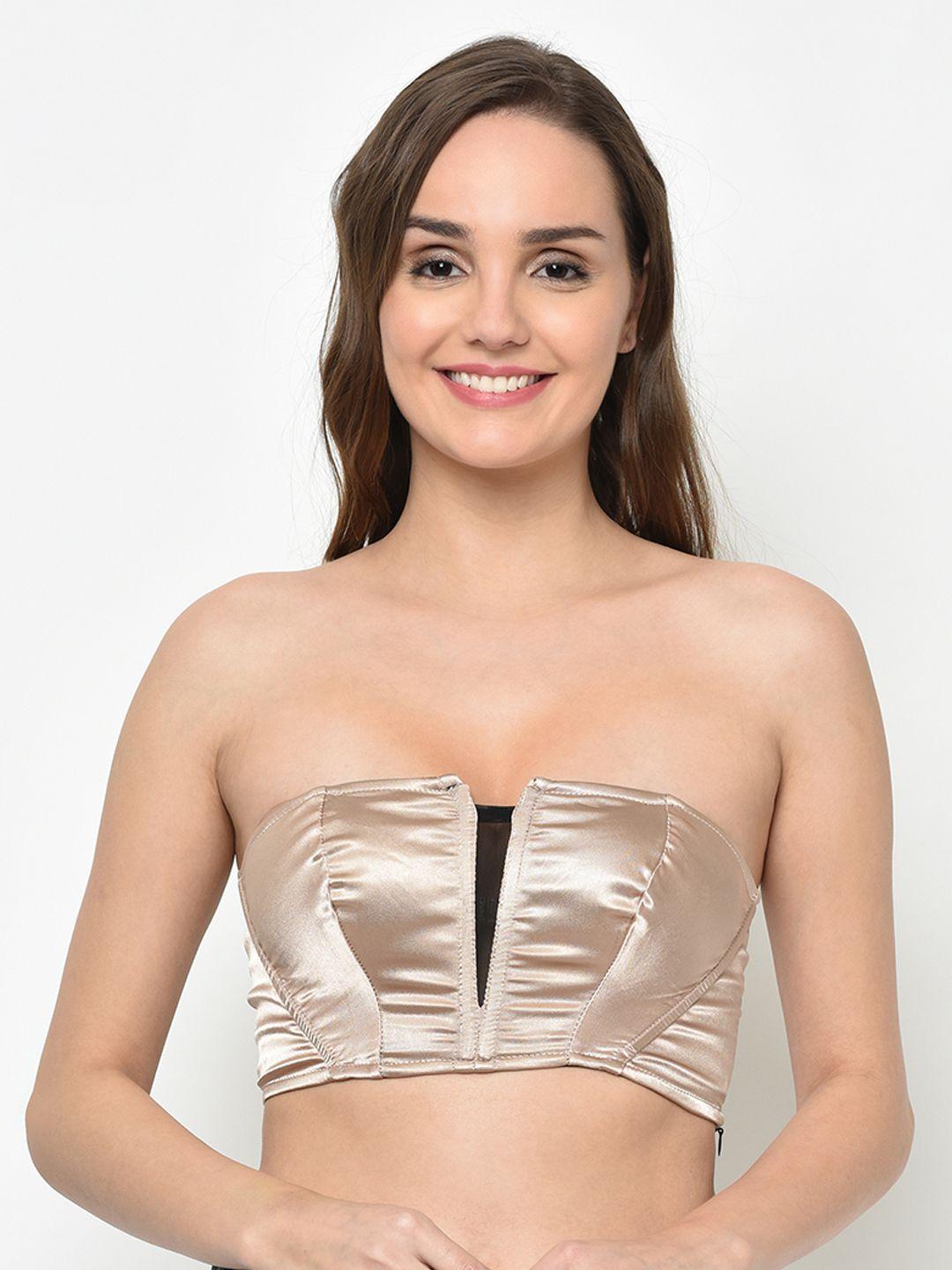 da intimo beige solid non-padded non-wired bandeau bra di-1245