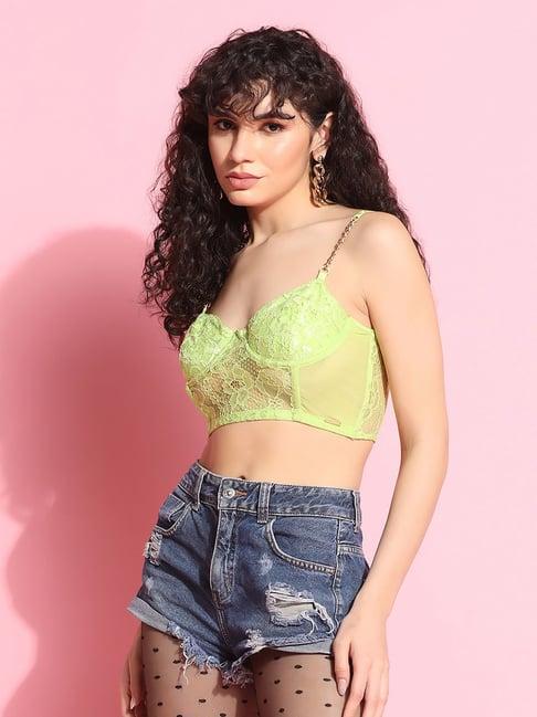 da intimo light green medium coverage bralette