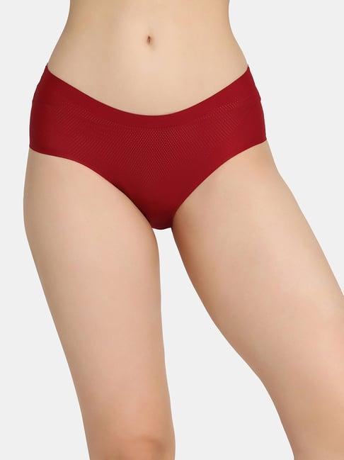 da intimo maroon self design hipster panty