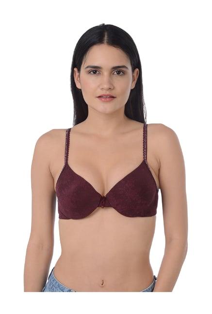 da intimo maroon under wired padded t-shirt bra