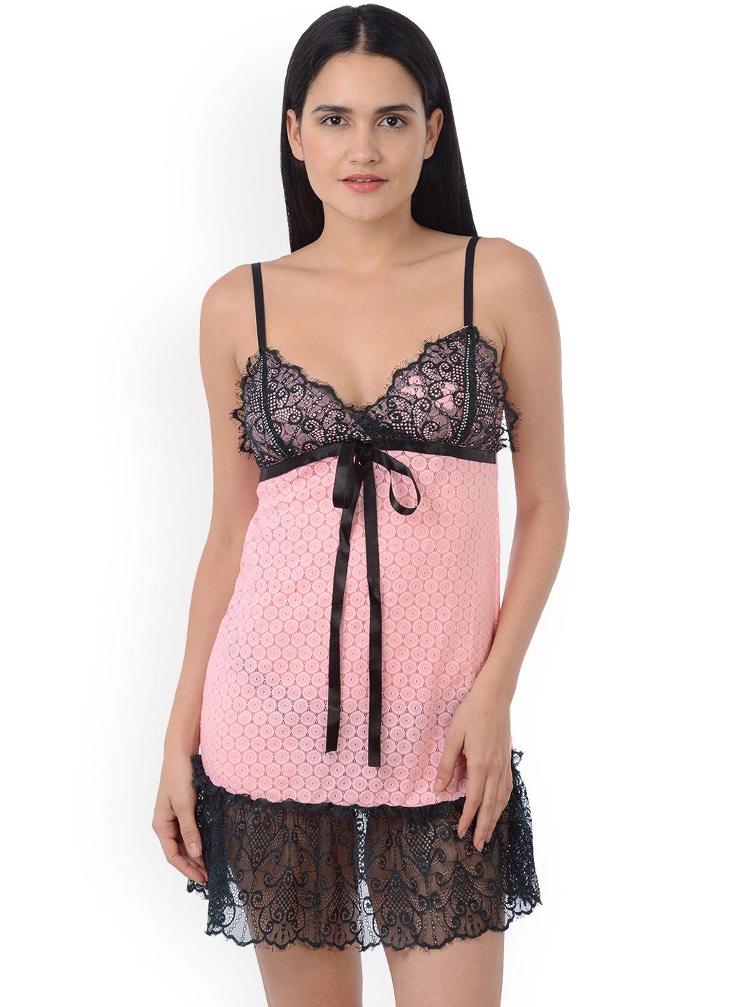 da intimo pink solid baby doll dib-264