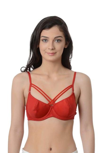 da intimo red under wired non padded demi cup bra