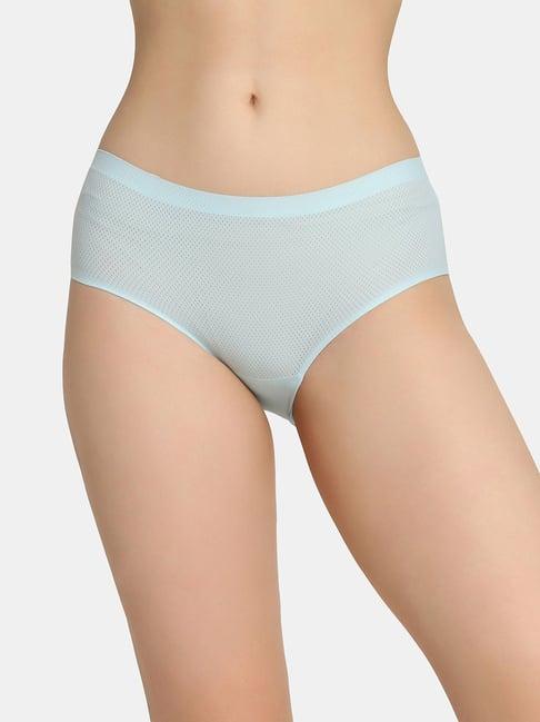 da intimo sky blue self design hipster panty