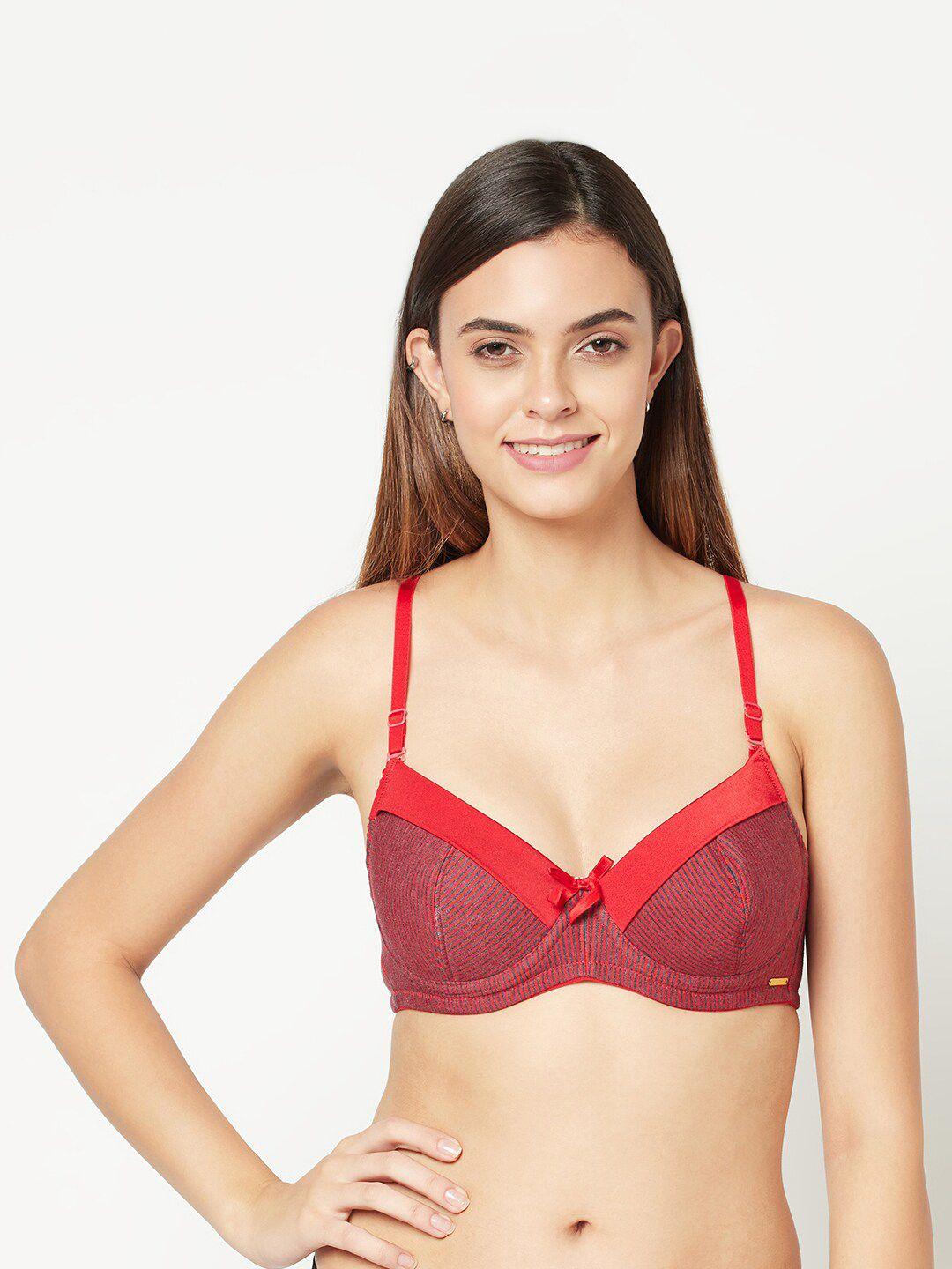 da intimo striped underwired non padded everyday cotton bra