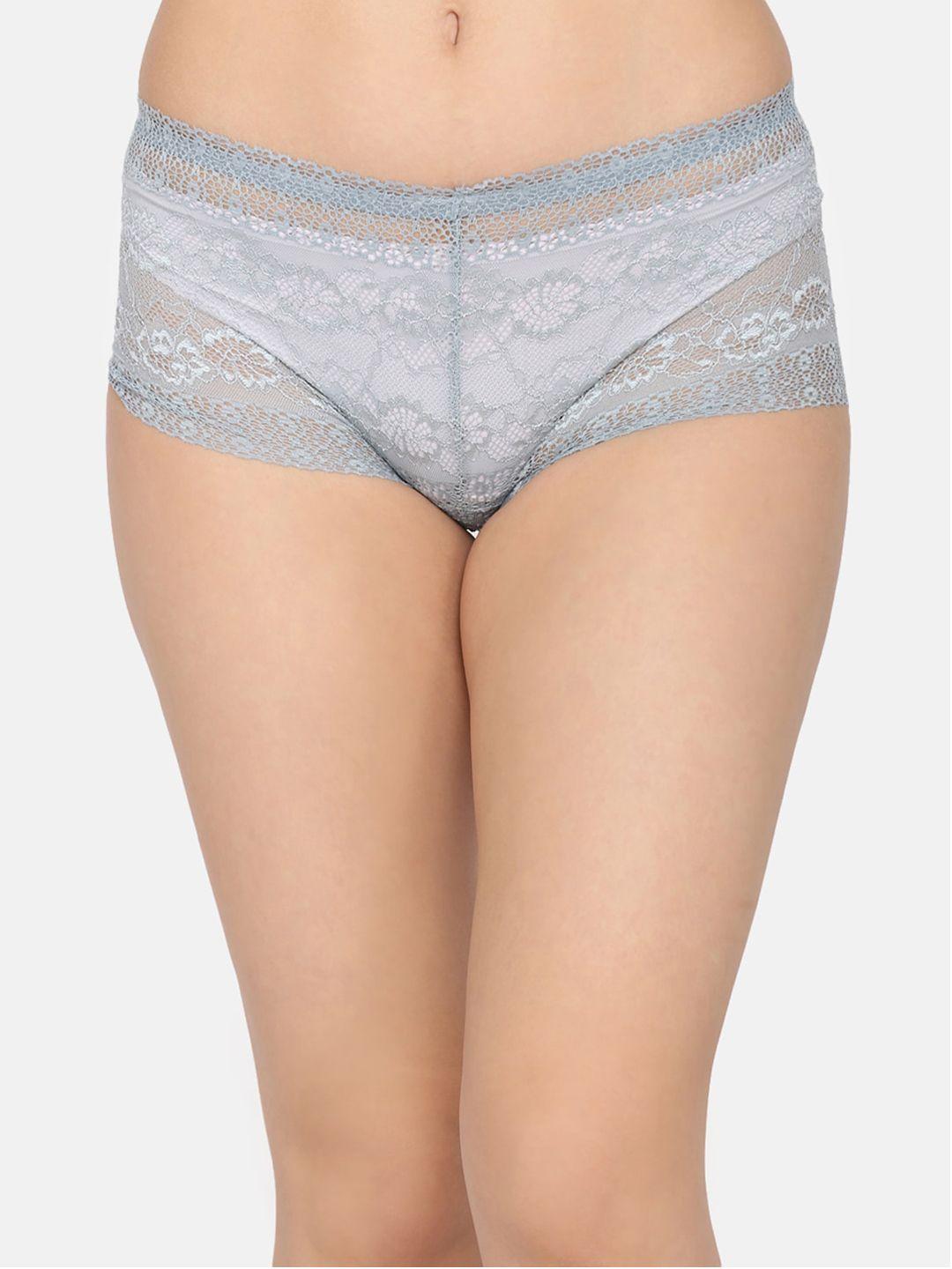 da intimo women grey lace boy shorts diu-300 grey-c20