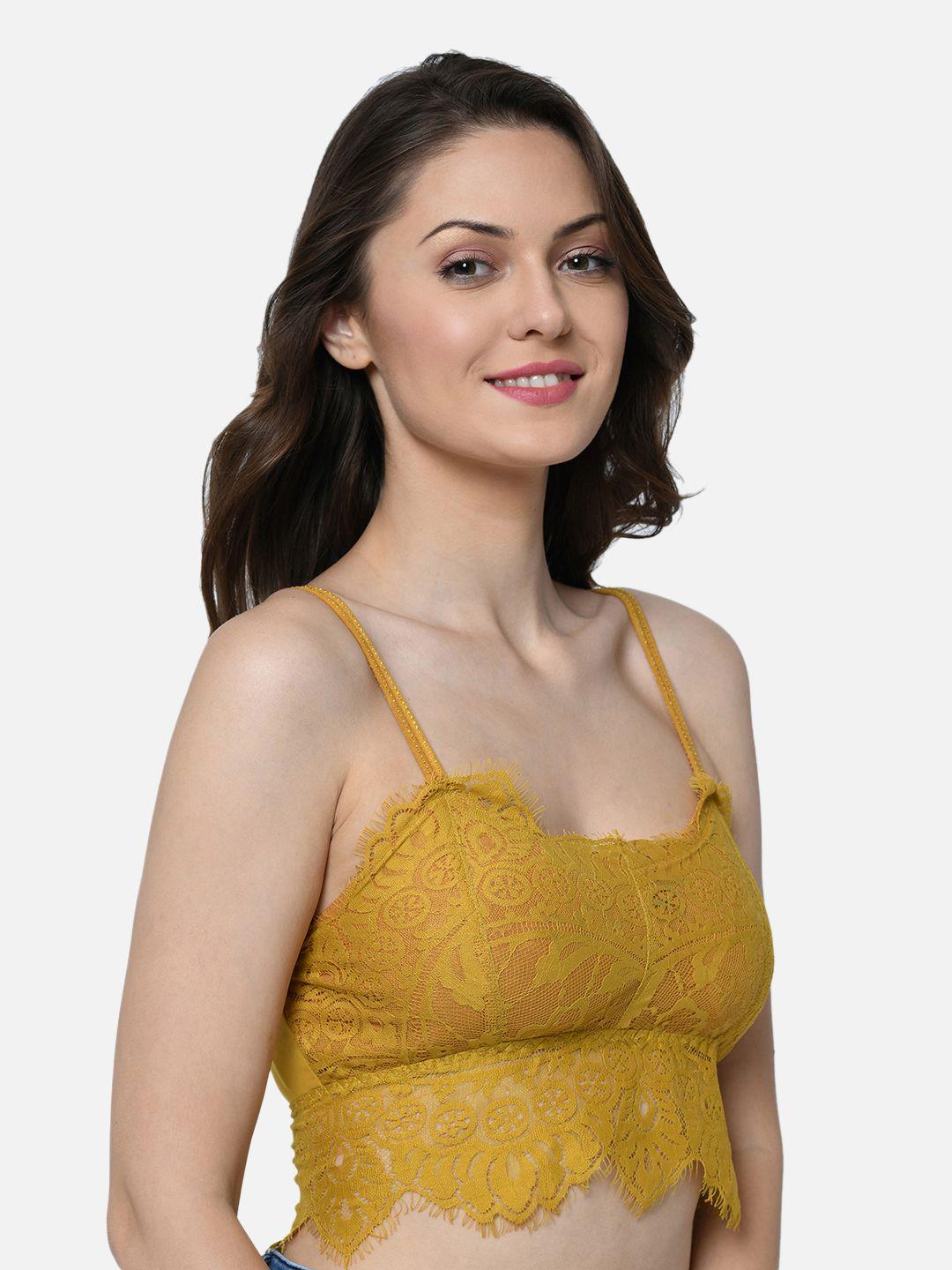 da intimo women mustard lace bralette