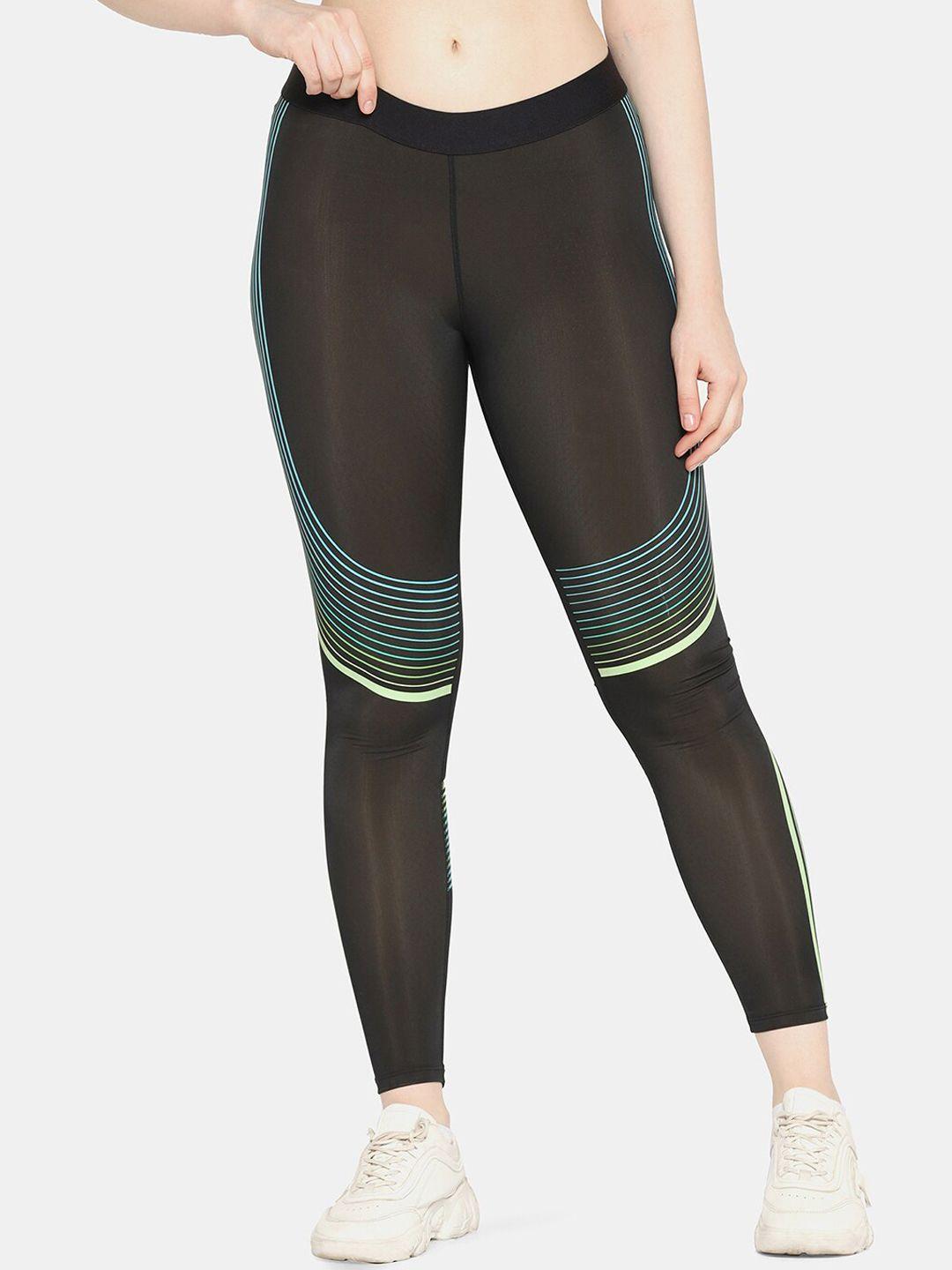 da intimo women printed dry-fit ankle-length training or gym sports tights