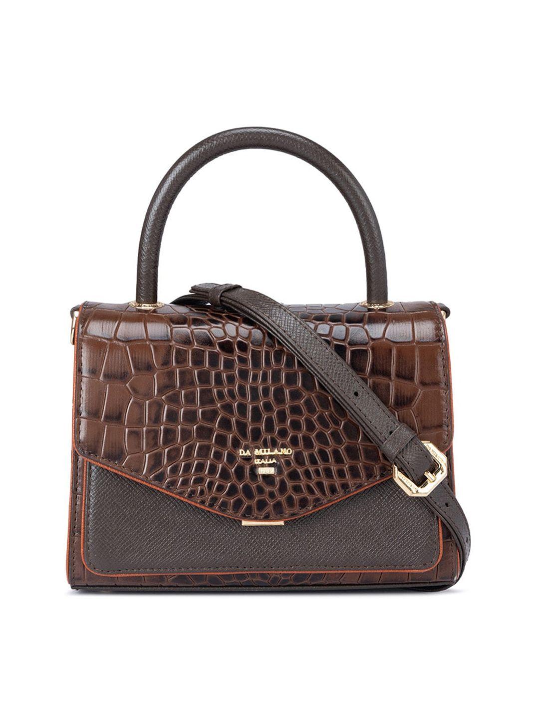 da milano animal textured leather structured satchel