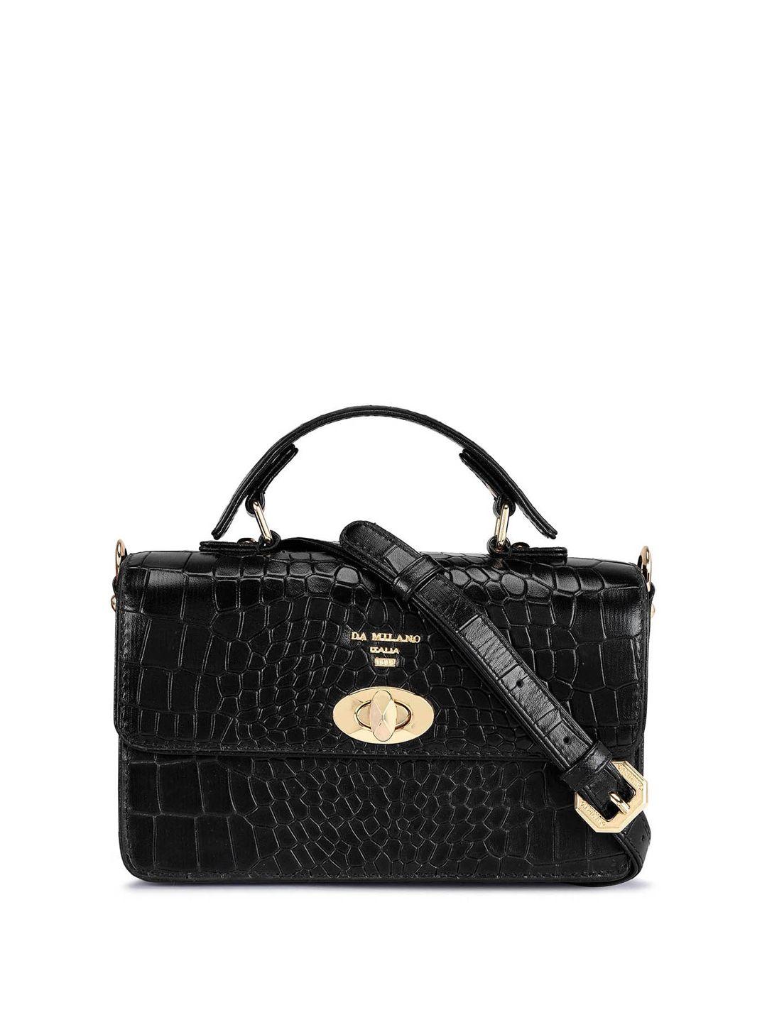 da milano animal textured leather structured satchel