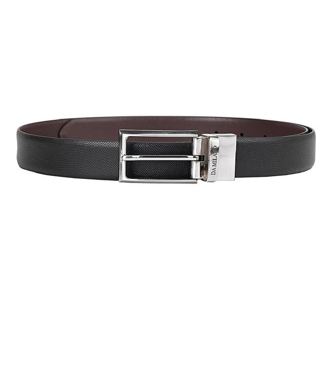 da milano black & brown genuine leather men's belt