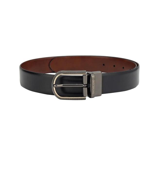 da milano black genuine leather mens belt