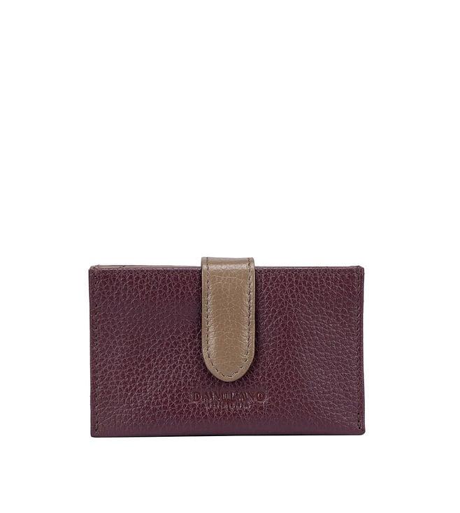 da milano blood stone wax leather card case