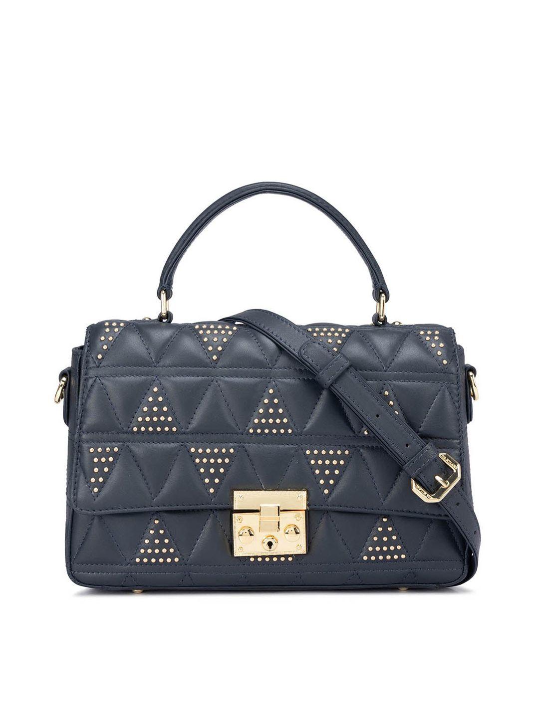 da milano embellished leather satchel bag with quilted