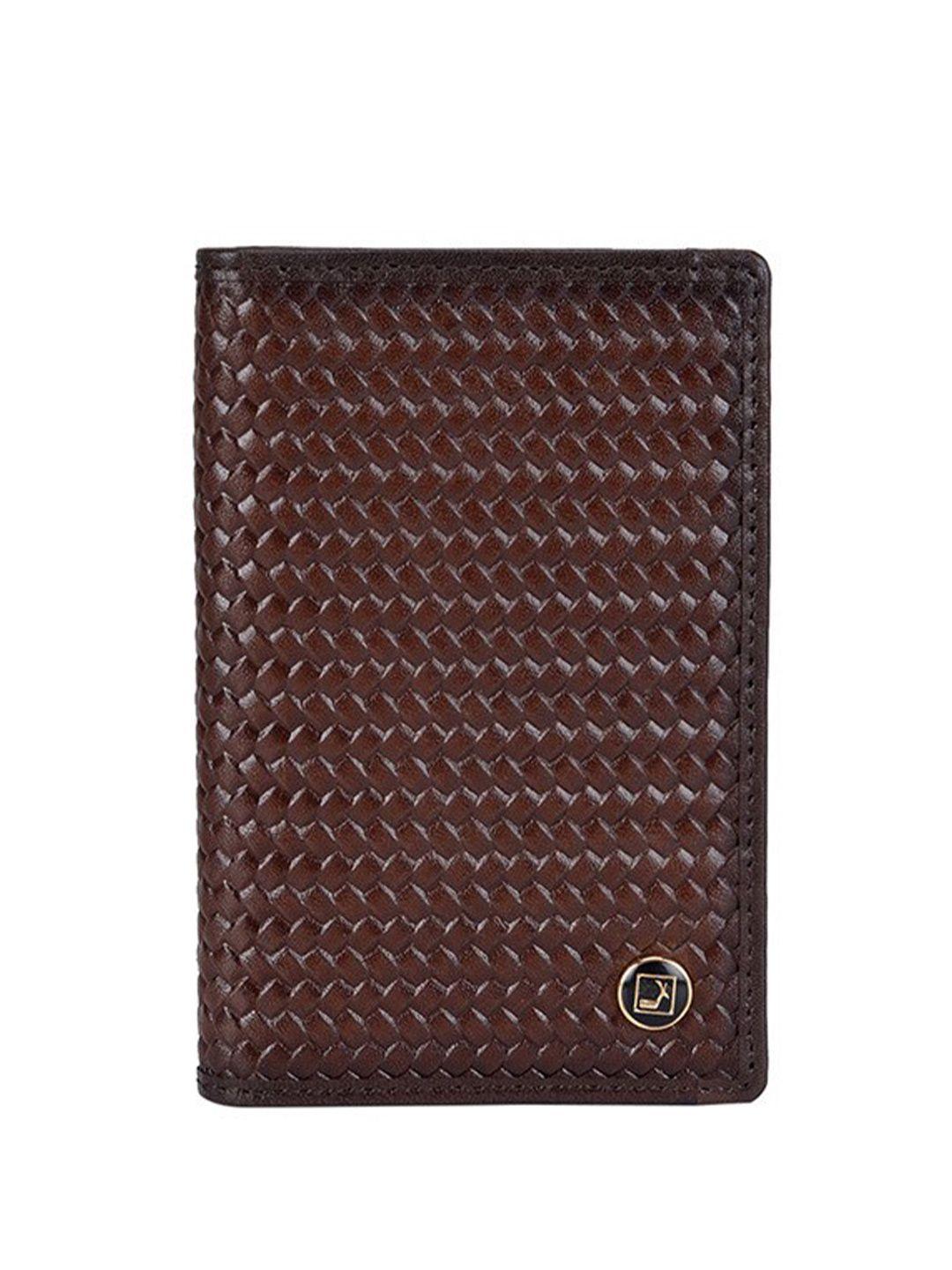 da milano geometric textured leather two fold wallet