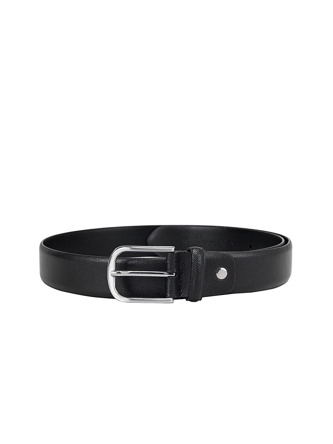 da milano men black textured leather belt