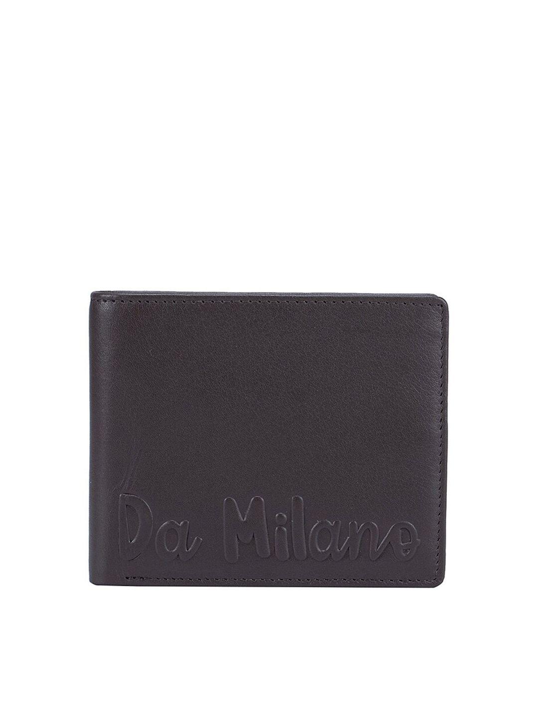 da milano men coffee brown textured leather two fold wallet