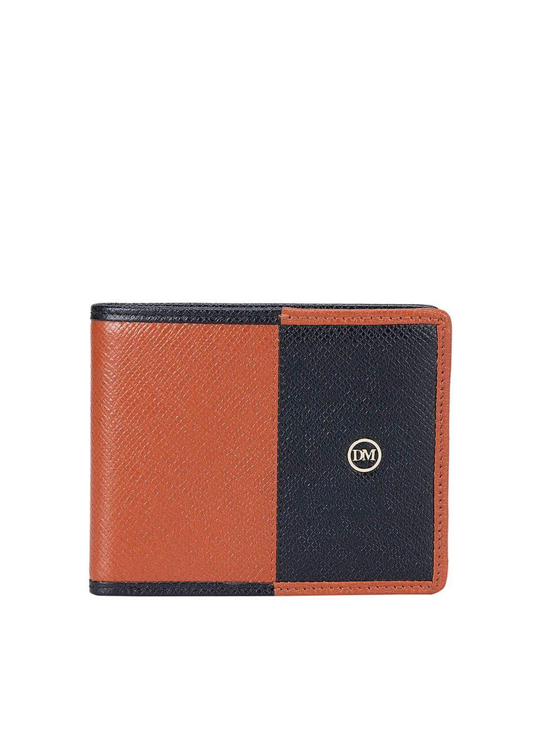 da milano men colourblocked leather two fold wallet
