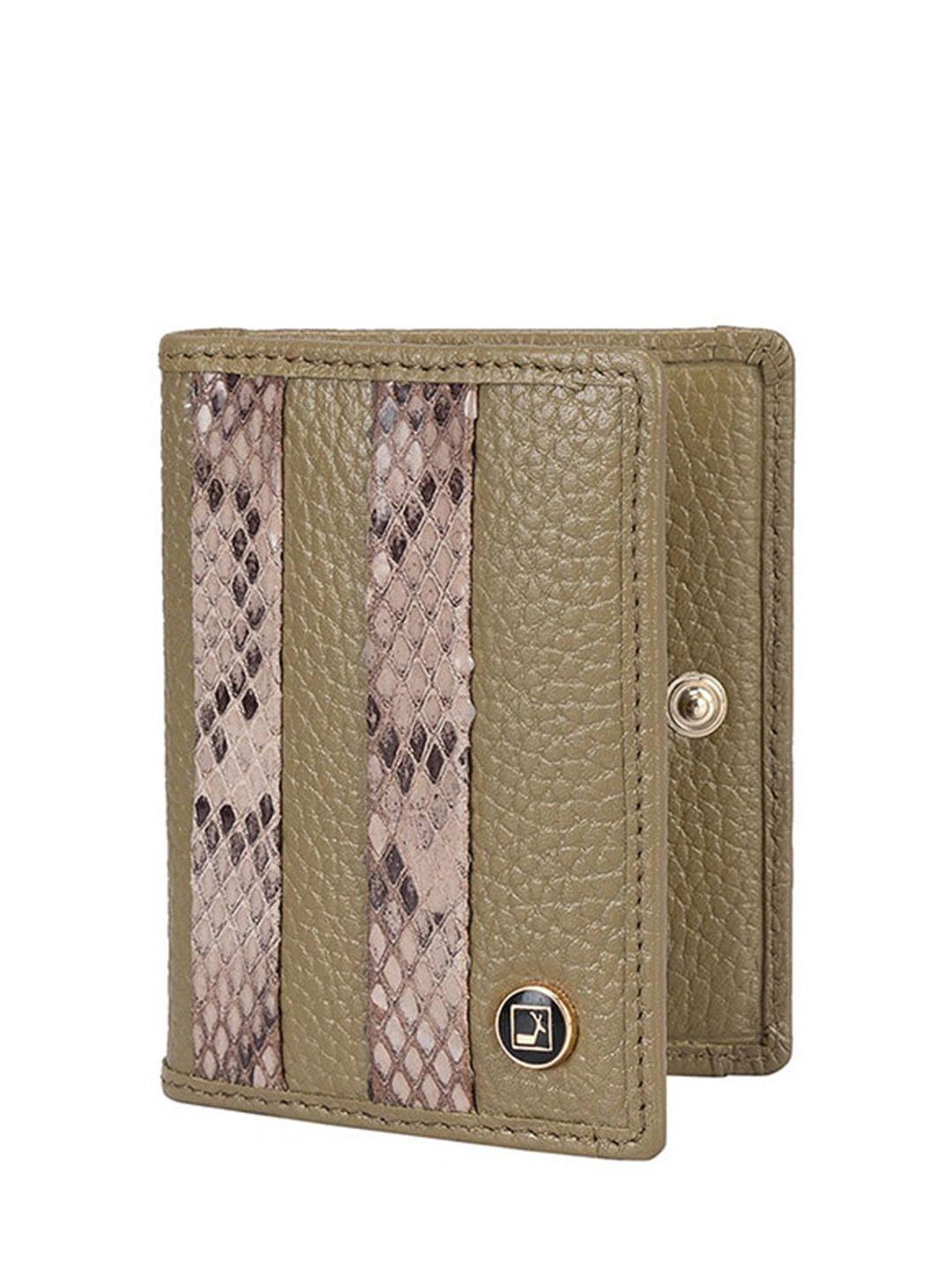 da milano men colourblocked textured leather card holder