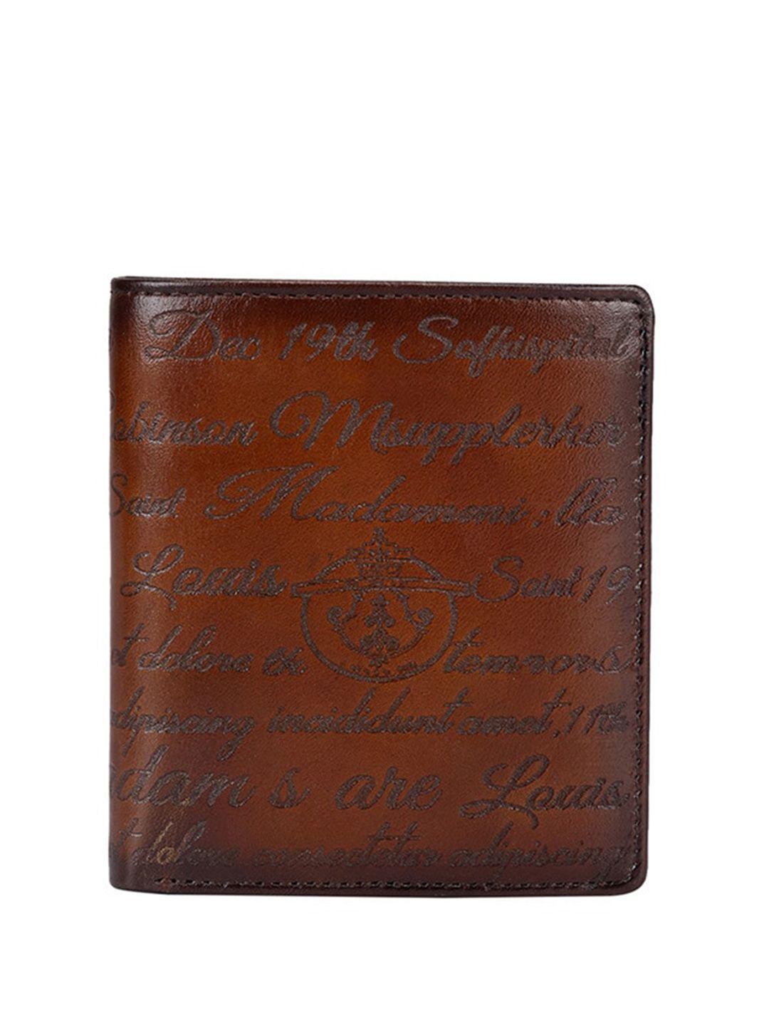 da milano men typography textured leather two fold wallet