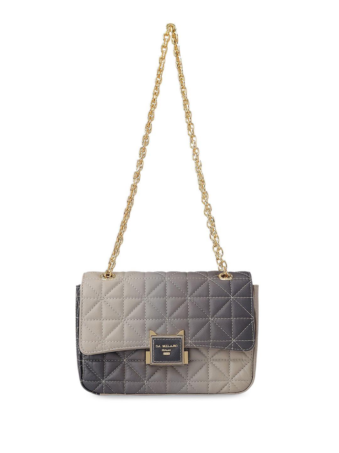 da milano quilted textured leather structured sling bag