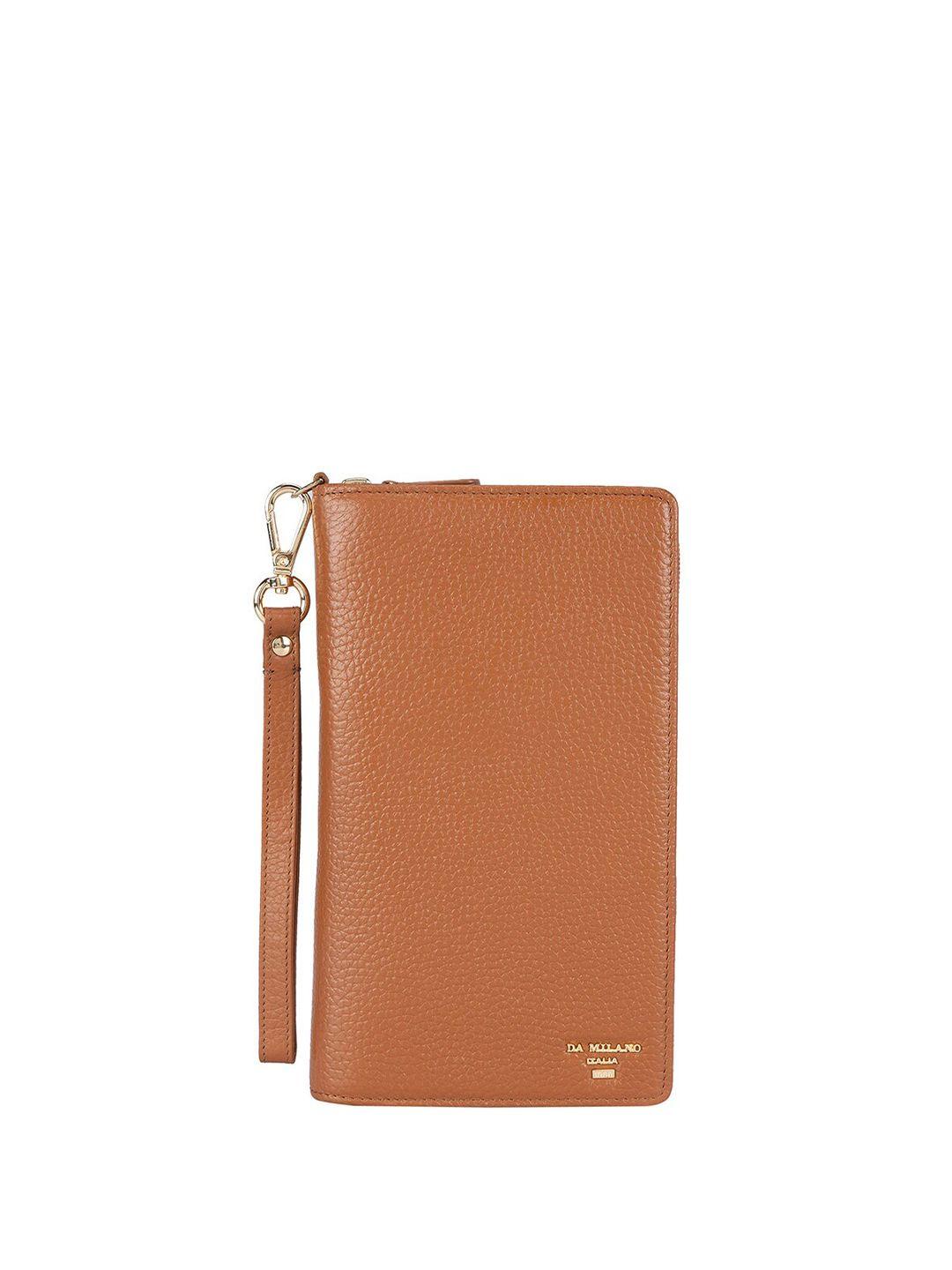 da milano textured genuine leather passport cover