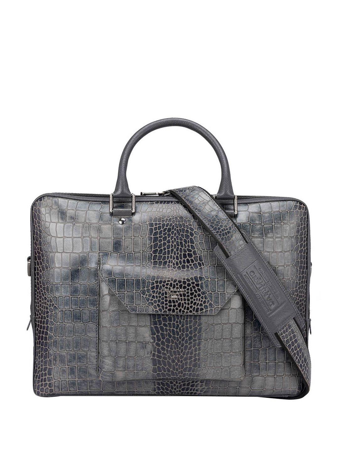 da milano textured leather laptop bag up to 15 inch